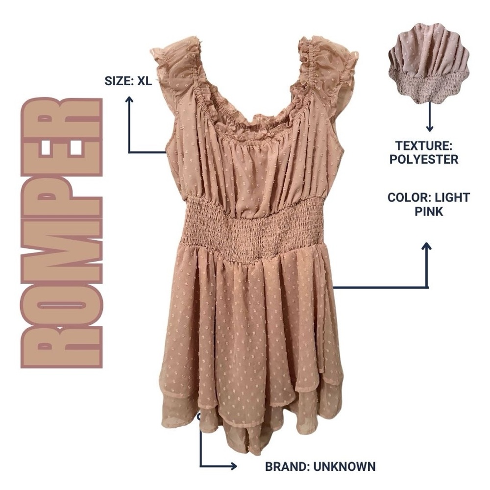 Light blush pink romper. Perfect Easter Fit!